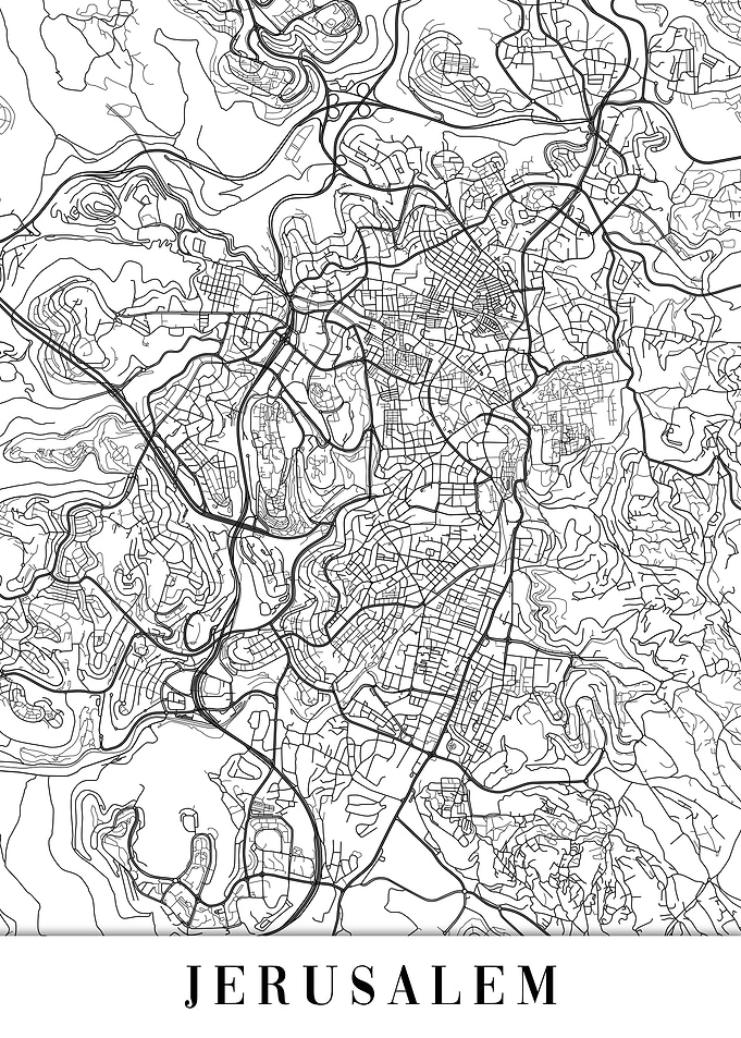 Jerusalem White Map