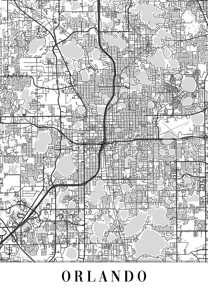 Orlando White Map