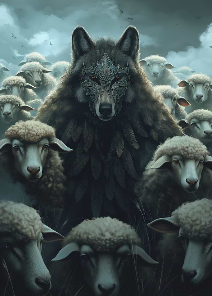 Wolf Mask Sheep Art