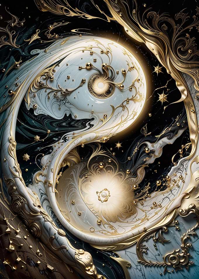 Marble Yin and Yang