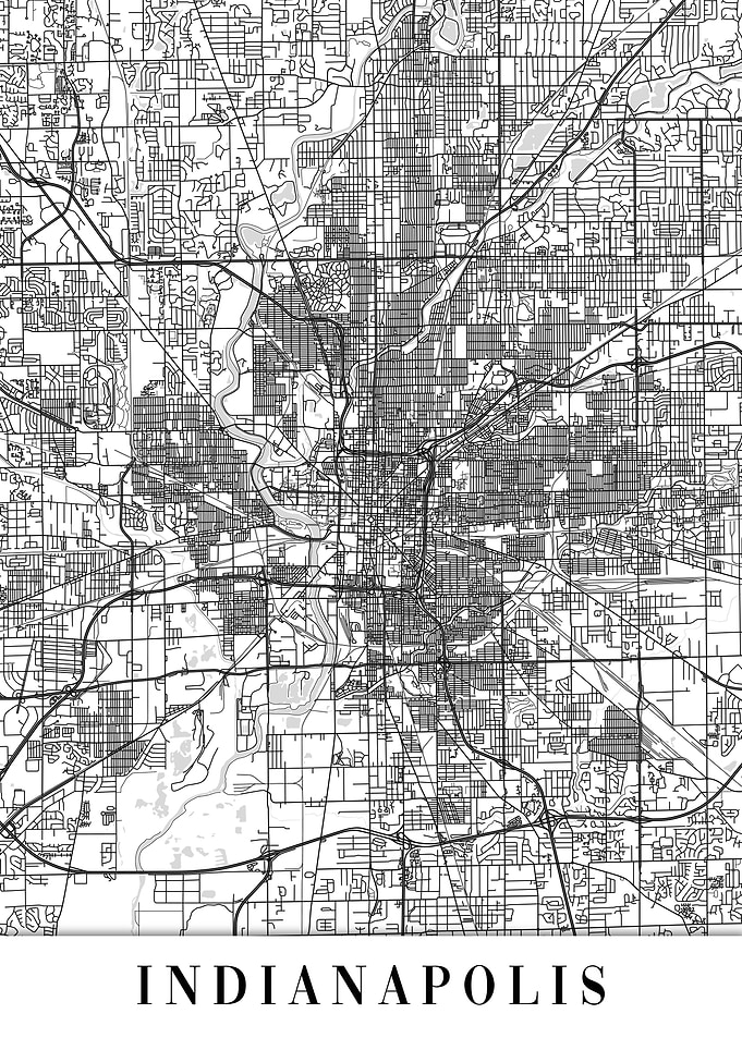 Indianapolis White Map