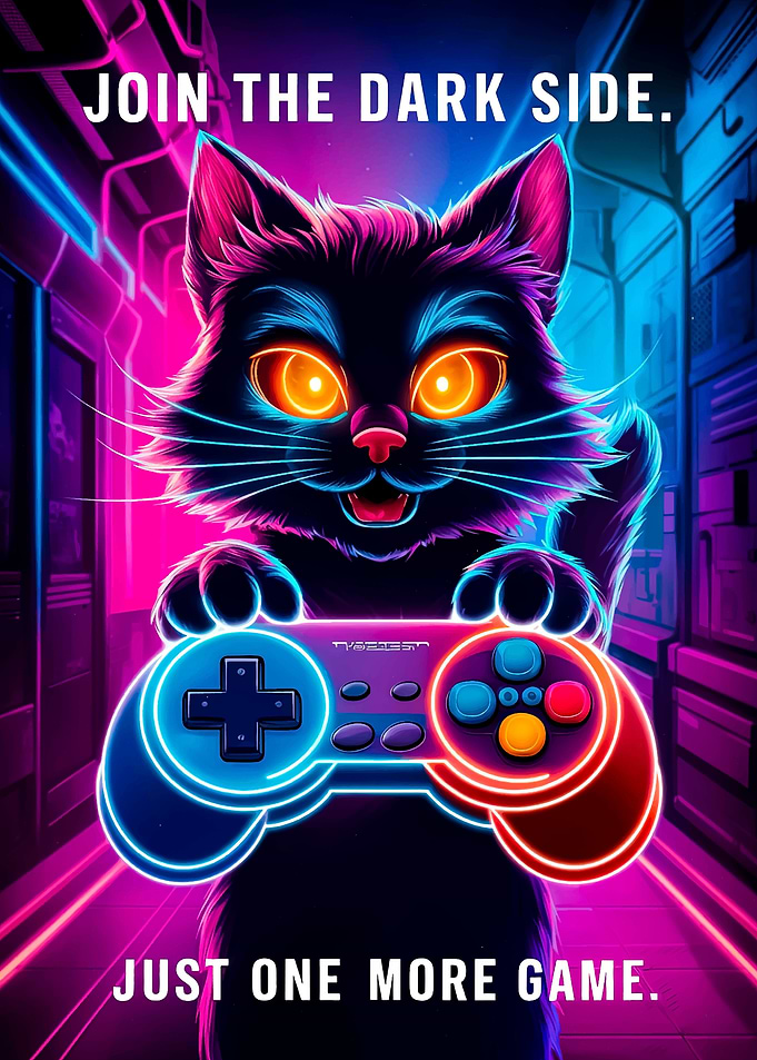 Dark Side Gamer Cat