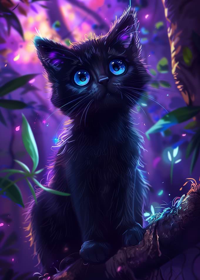 Cute Purple Cat
