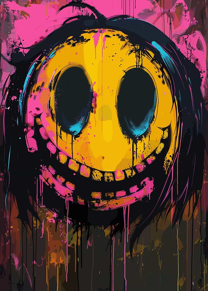 Colorful Smile Crazy Face