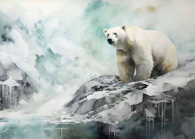 White polar bear Glacier