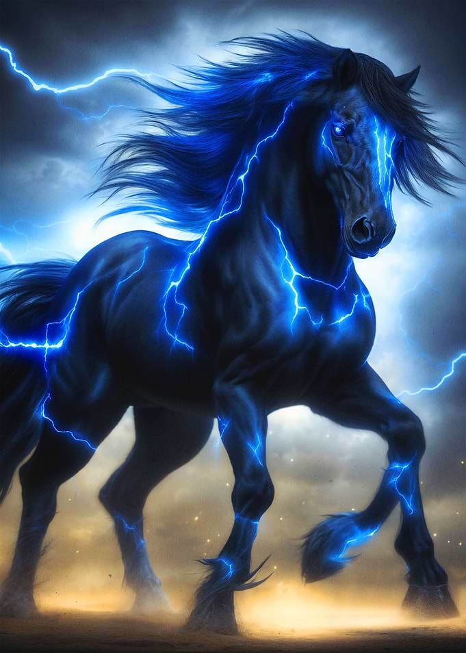 Horse thunder blue