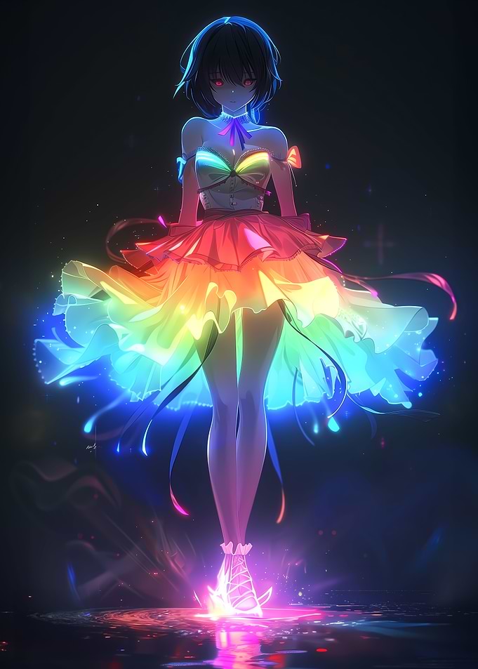 Neon skirt babe