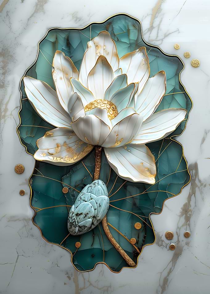 Kintsugi Lotus Art