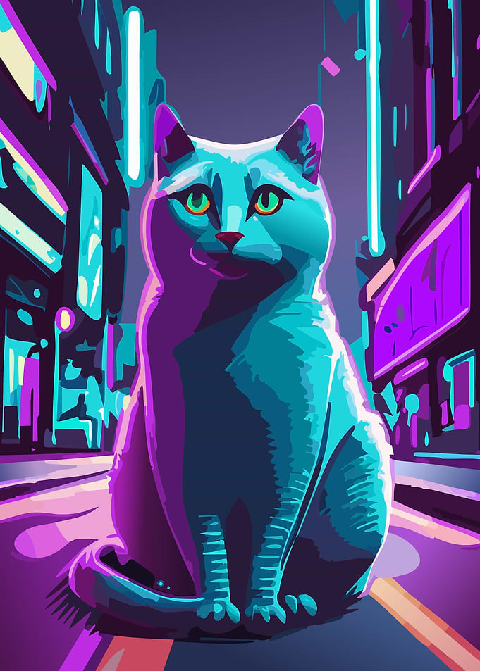 Neon Street Cat