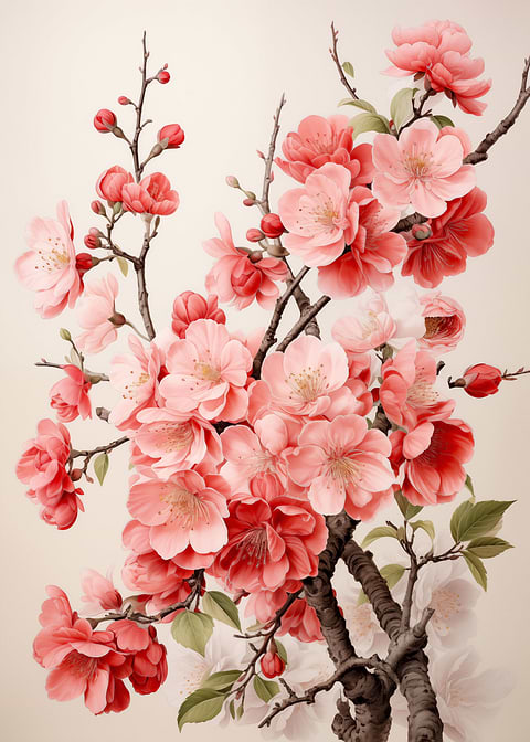 Cherry Blossom Display — Japanese art metal poster