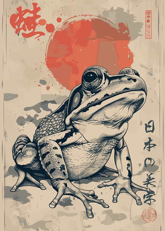 Japanese Cottagecore Frog