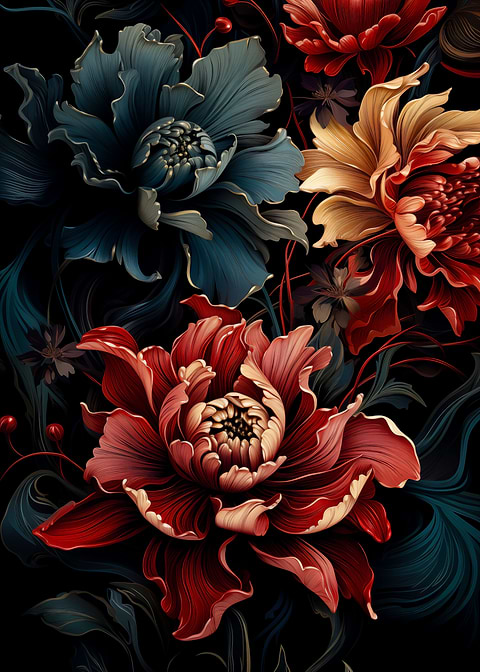 Blossoming Zen Harmony — Japanese art metal poster