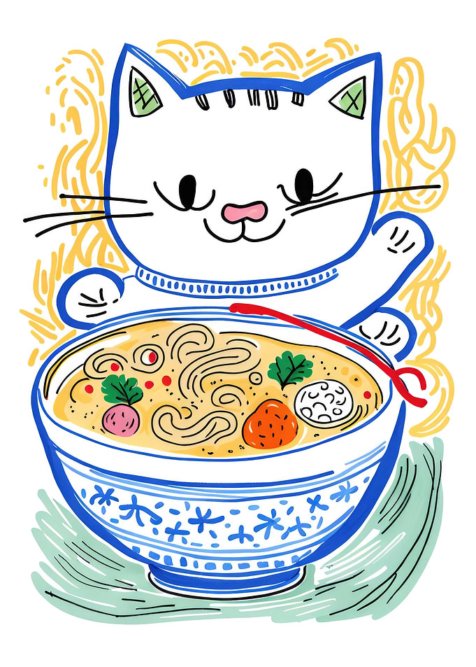 Ramen Cat Poster
