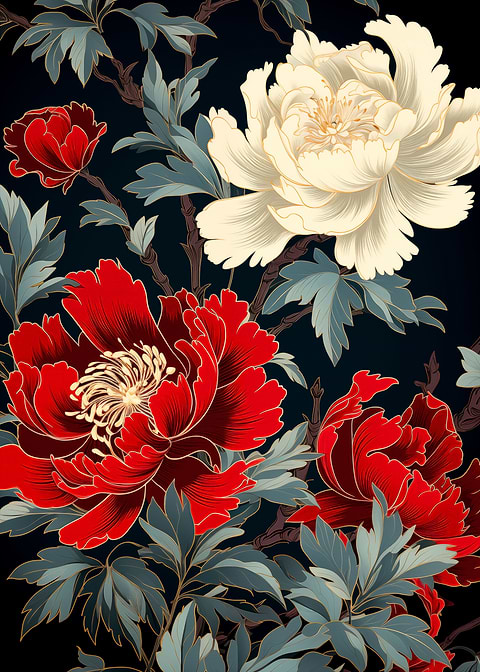 Serene Lotus Elegance — Japanese art metal poster