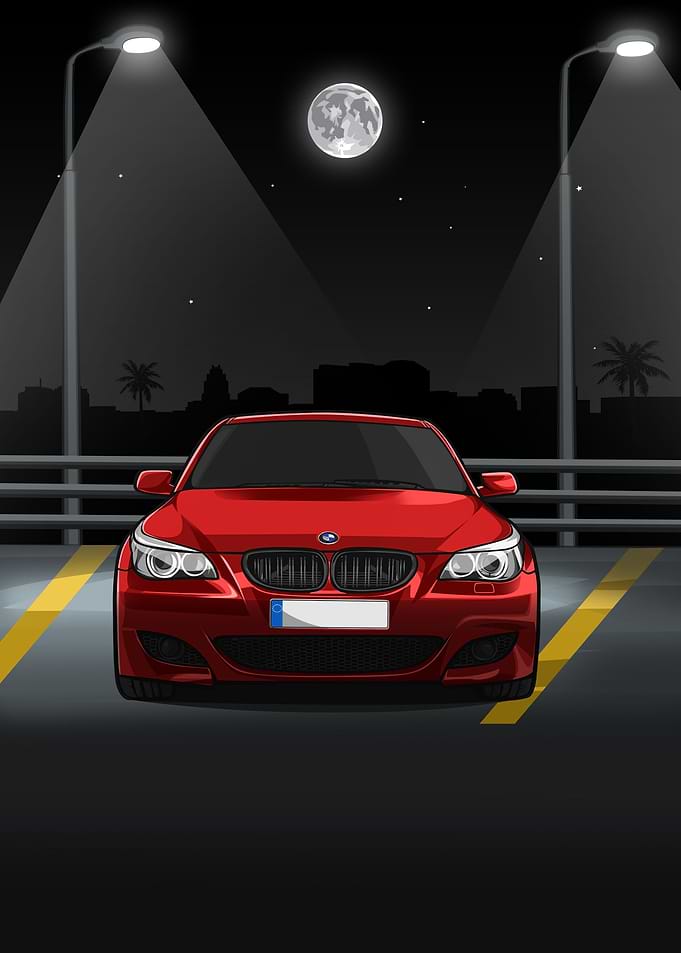 BMW 5 Series E60 red