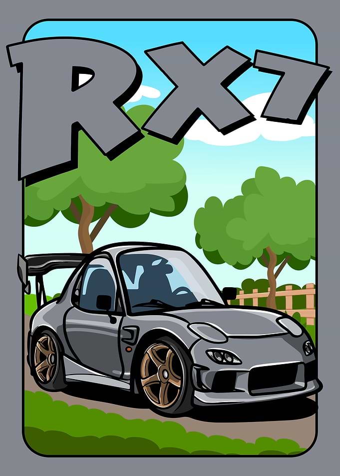RX7 Car Cartoon