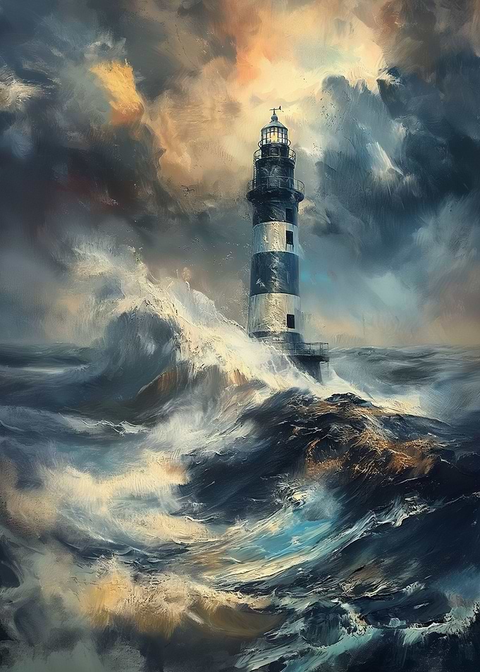 lighthouse in the storm