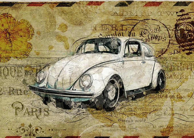 art painting vw kombi
