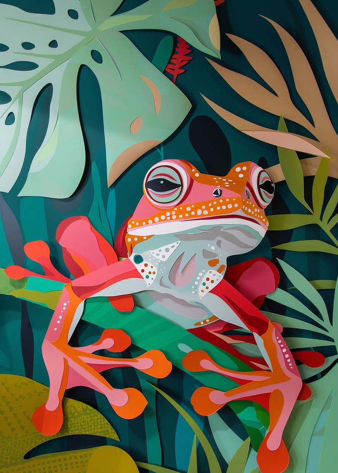 Frog in Paper Craft