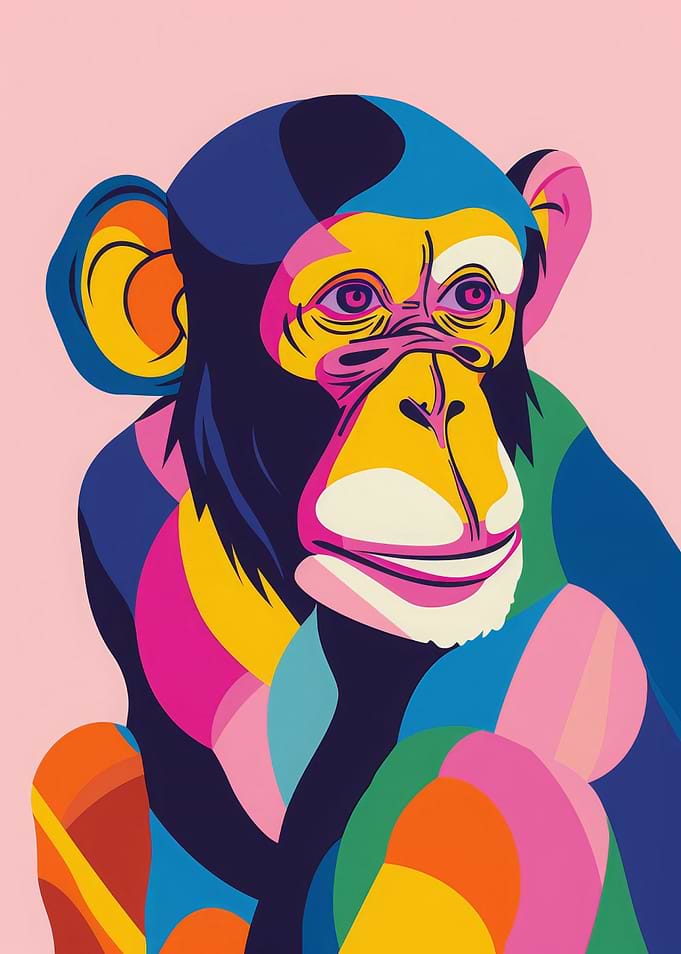 Chimpanzee Abstract Flat