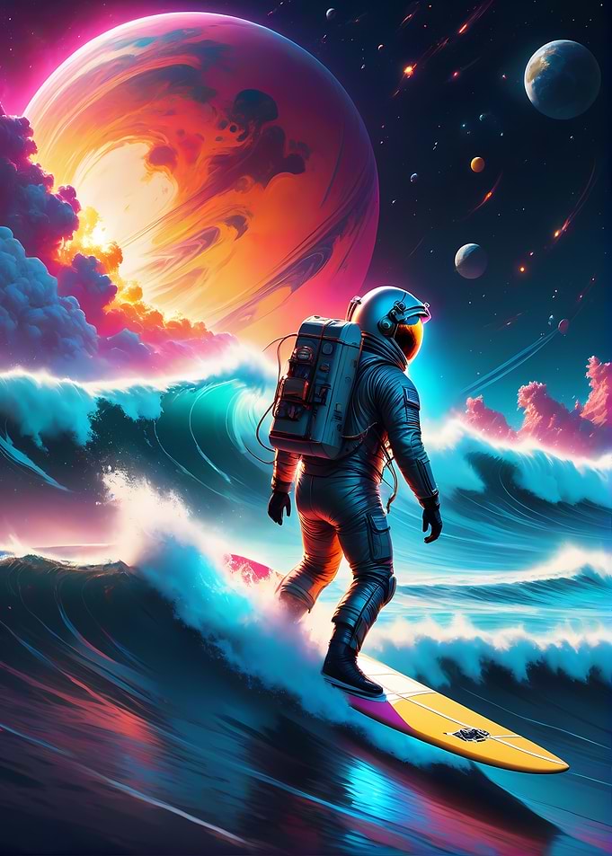 Astronaut Surfing