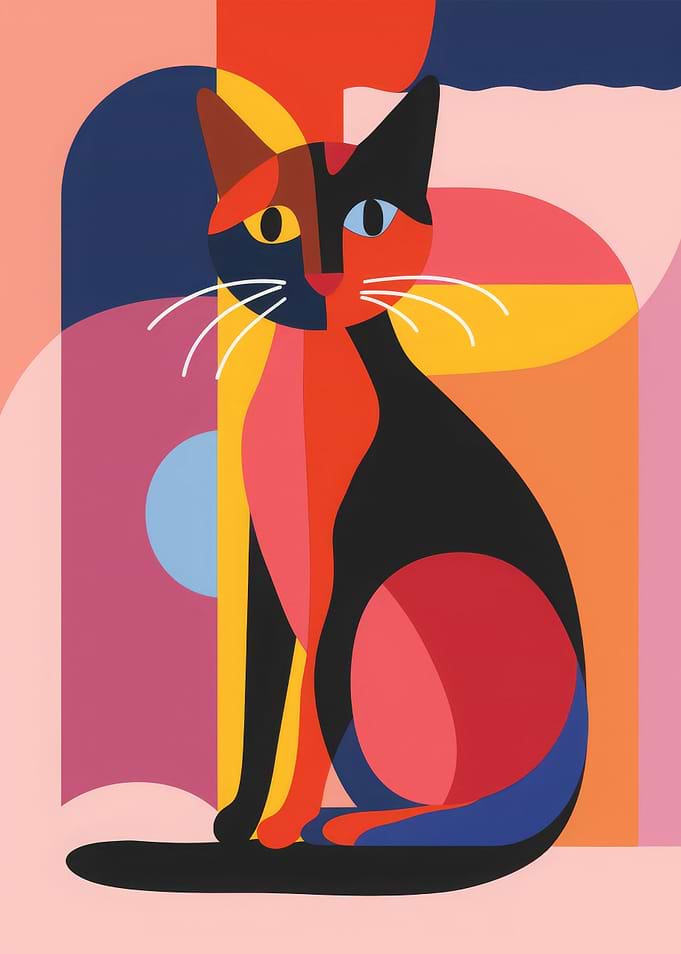Cat Abstract Flat