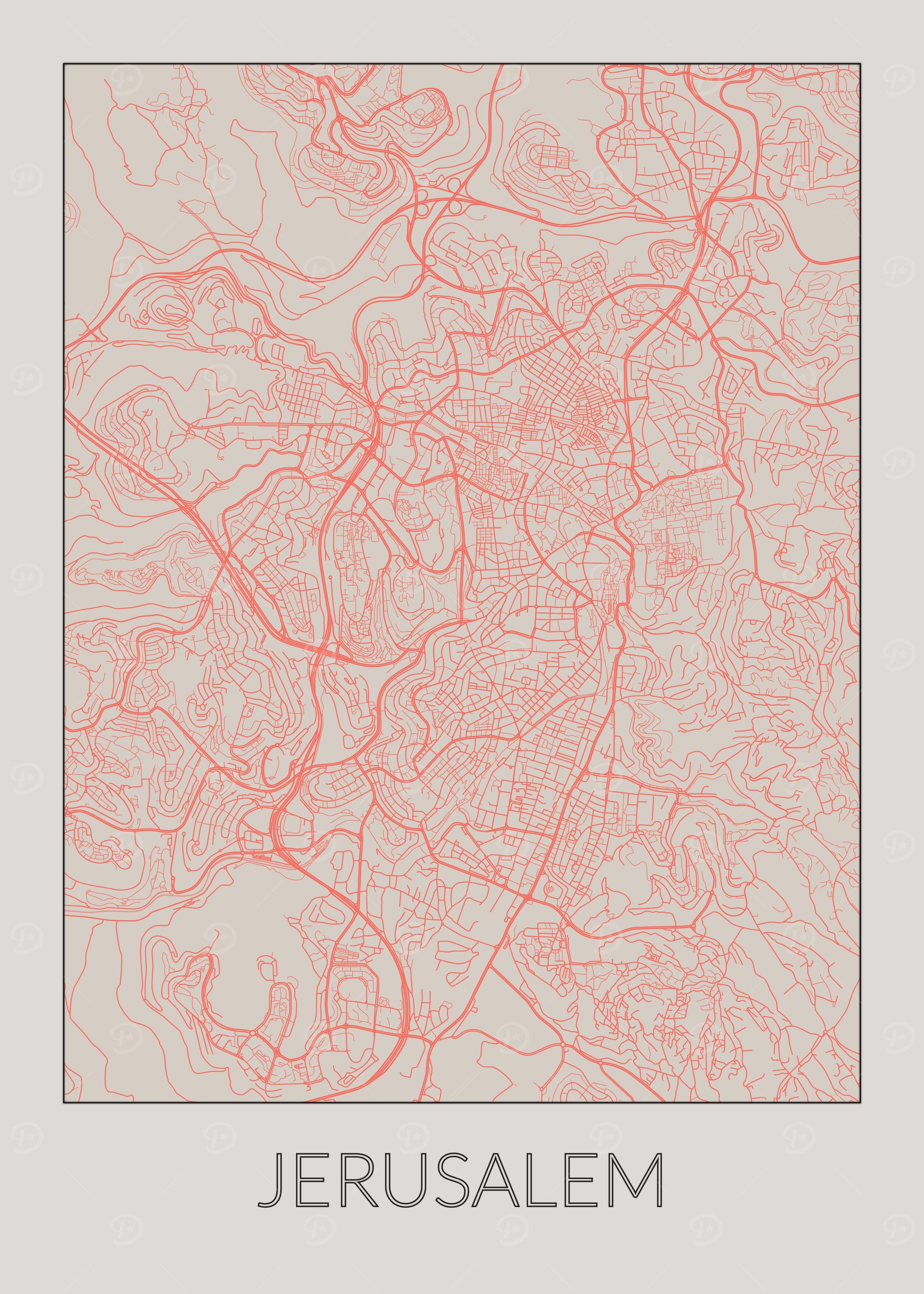 Jerusalem Vintage Map