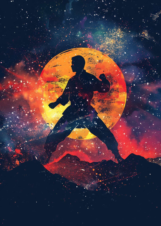 Karate Galaxy Silhouette