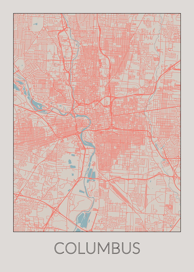 Columbus Vintage Map