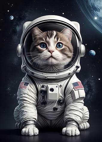 Cute Astronaut Cat