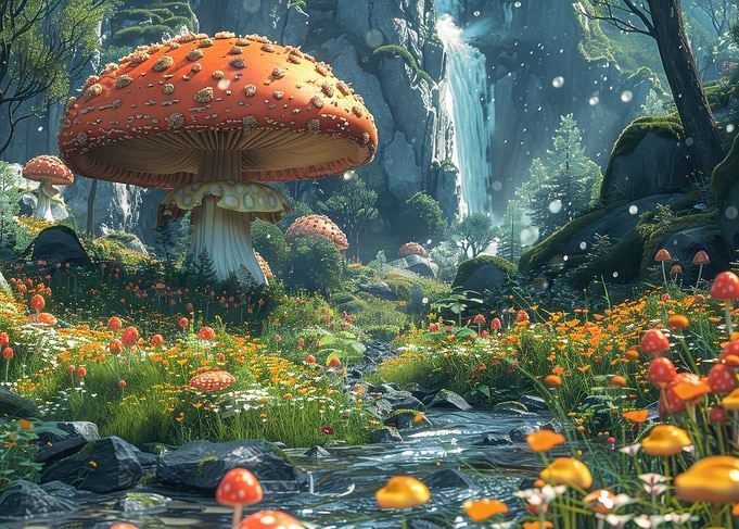 Fantasy mushroom forest