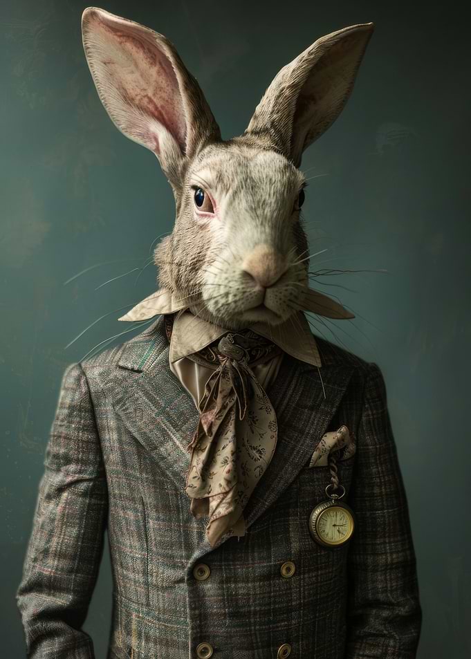Rabbit in a Vintage Suit