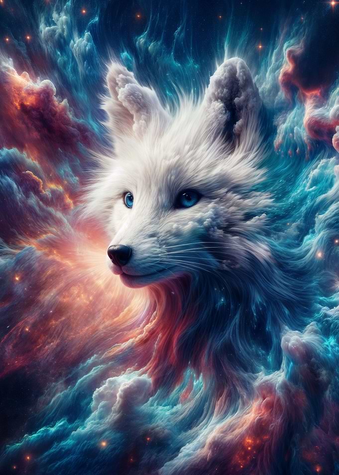 White Celestial Sky Fox