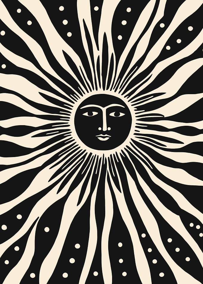 Black Abstract Sun