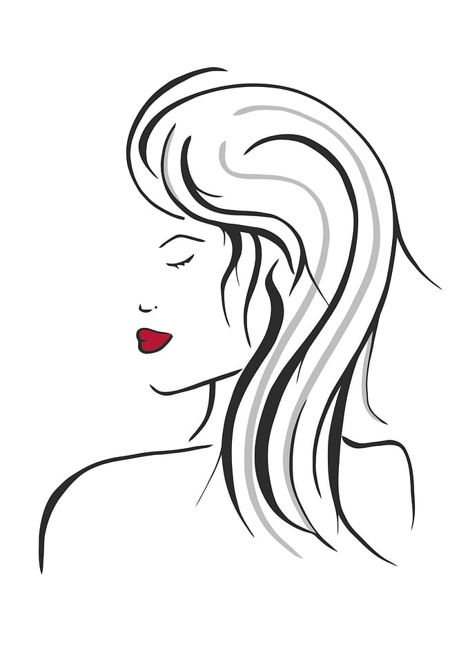 Woman with red lips