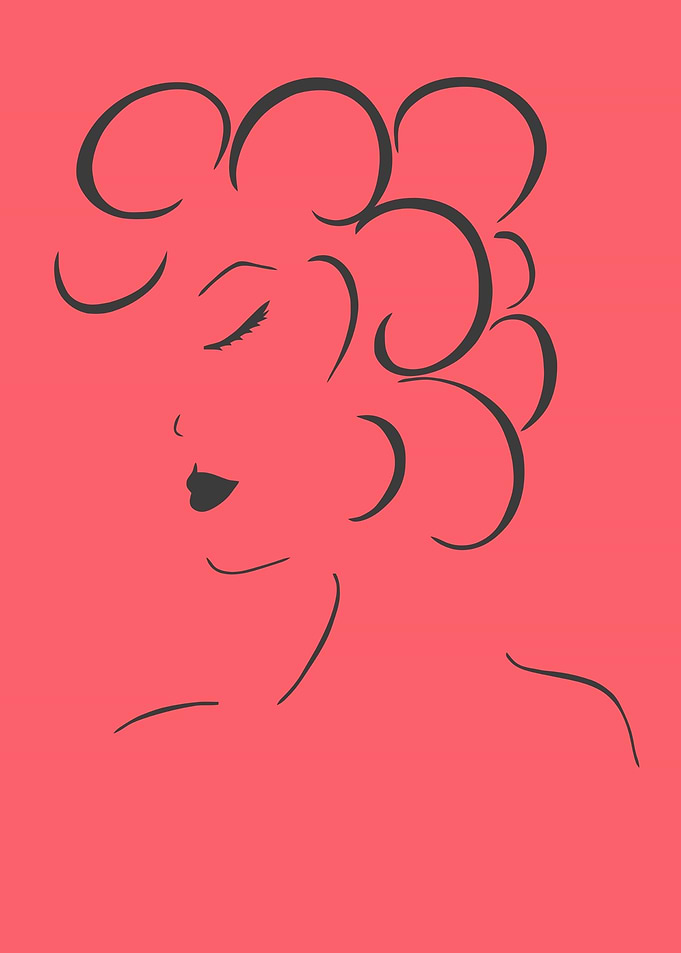 Woman with curly hair