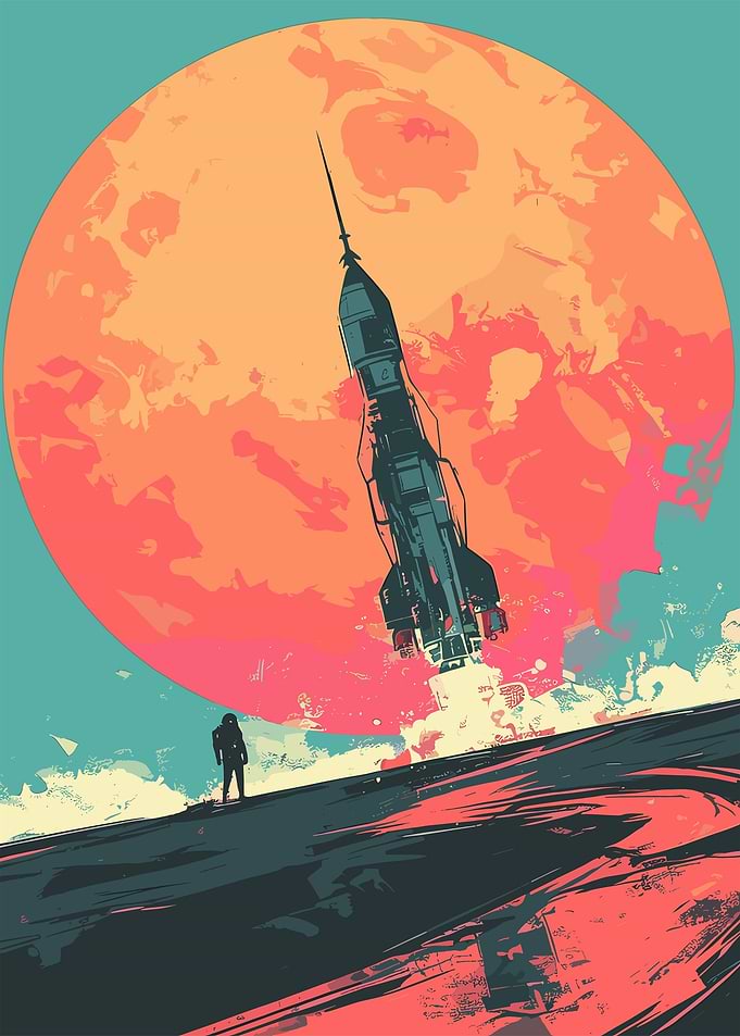 Rocket Ship on Saturn