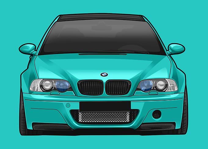 bmw e46 m3 cyan