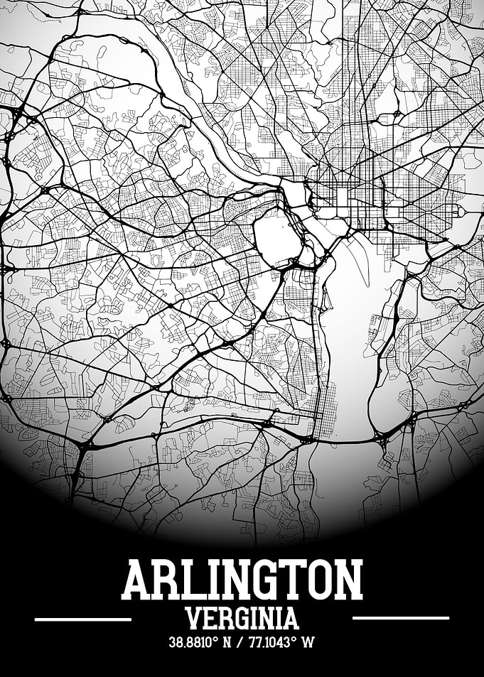 Arlington City Map White
