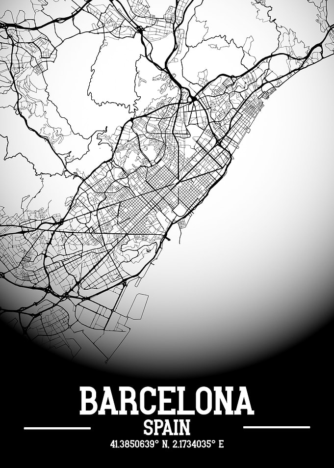 Barcelona City Map White