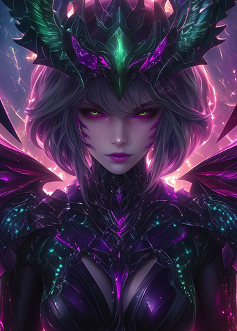 Neon Cybergoth demoness