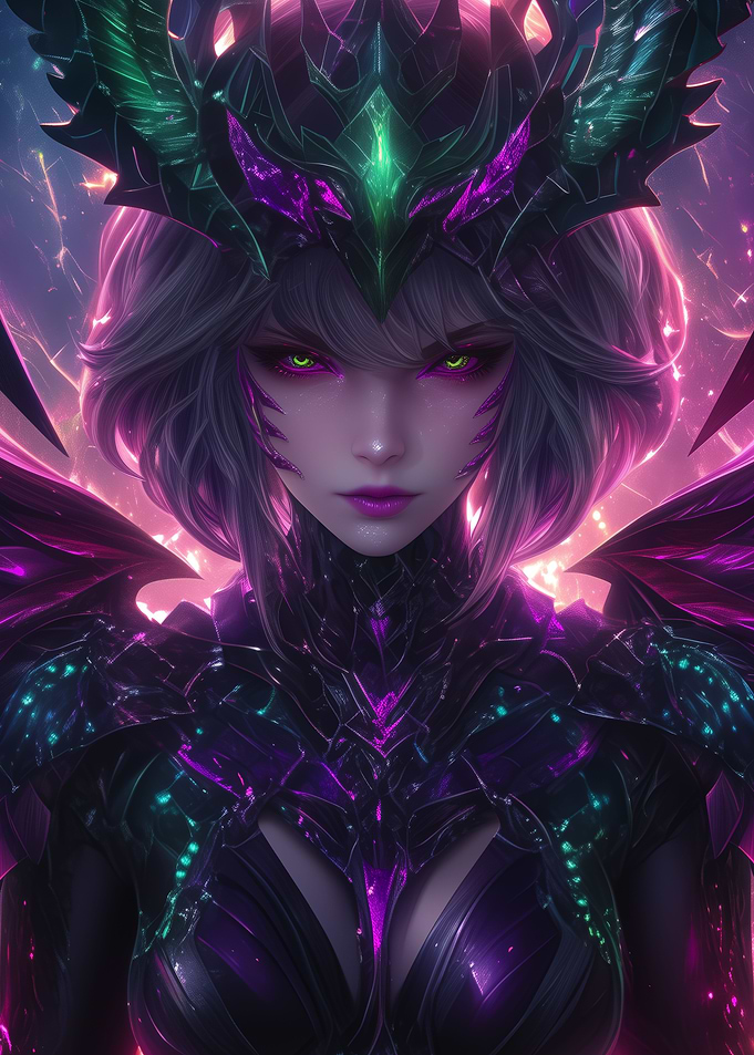 Neon Cybergoth demoness