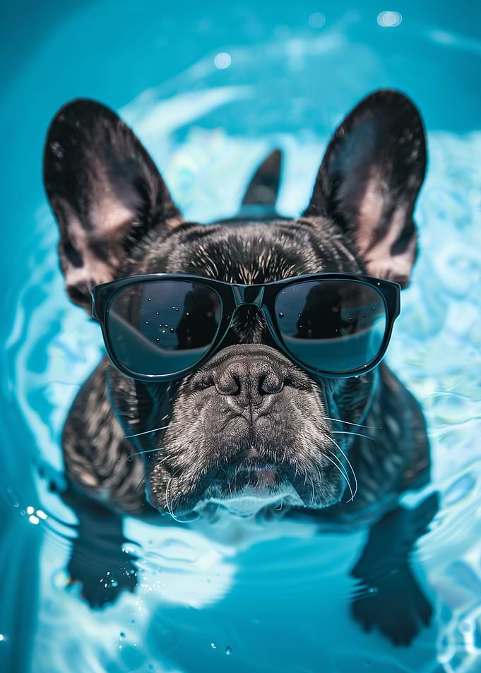 French Bulldog Pool Summer
