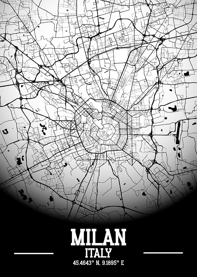 Milan City Map White