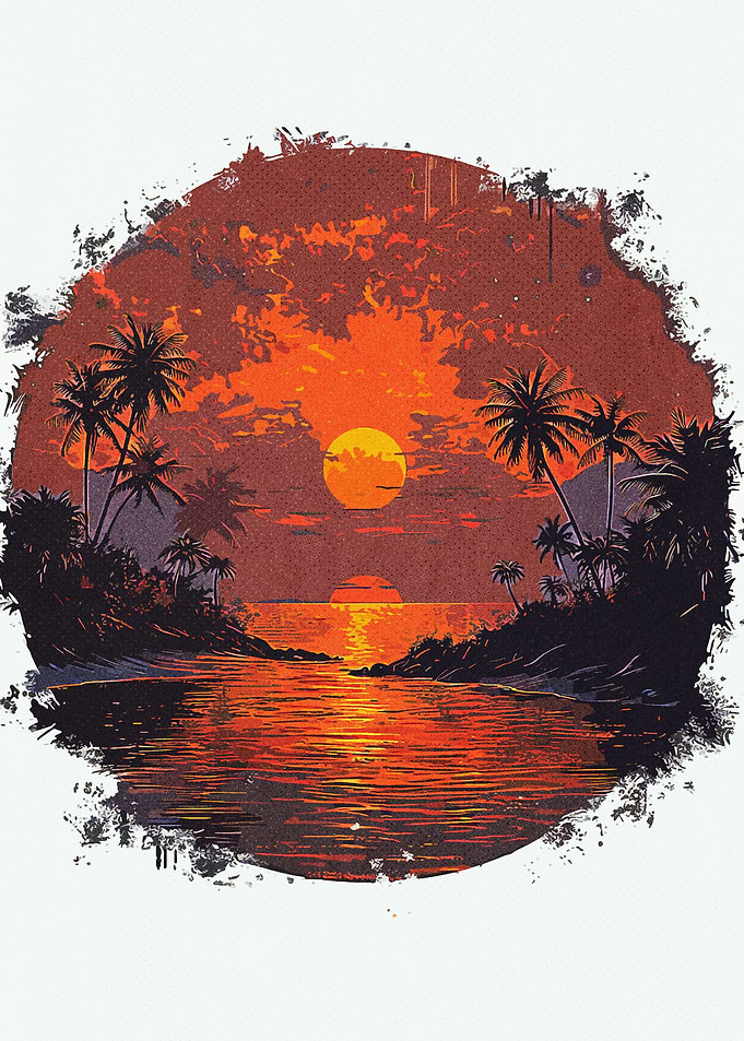 Twilight Coconut Tree