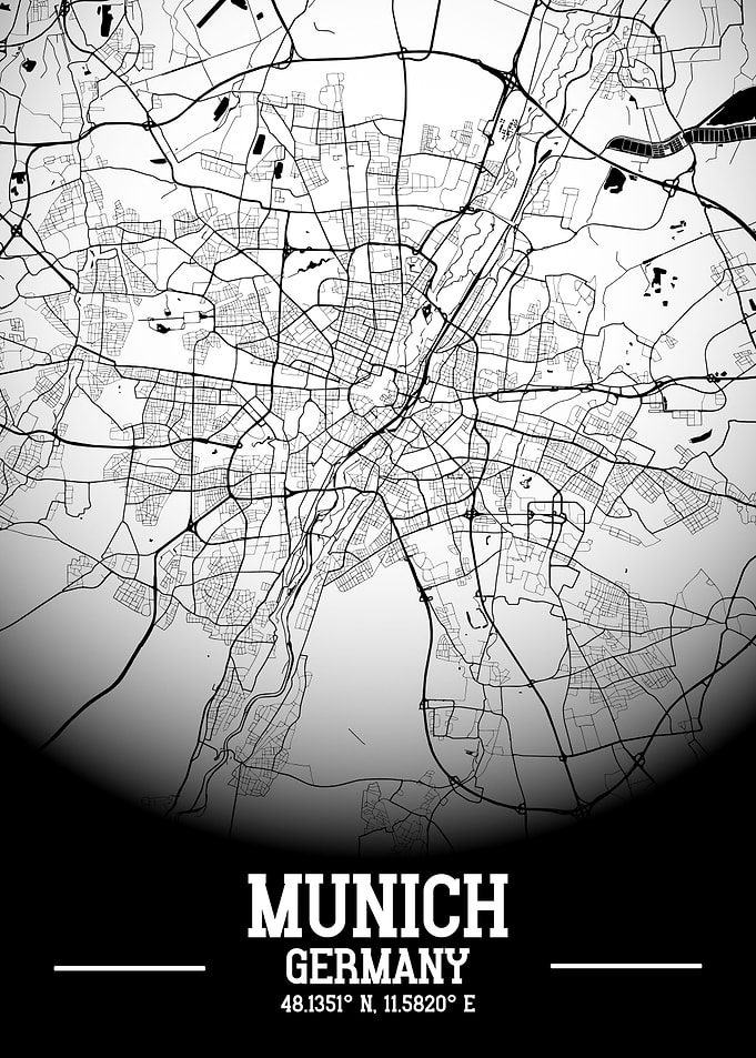 Munich City Map White