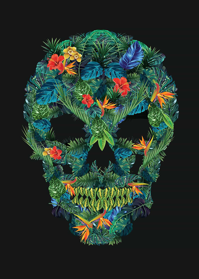 Floral skull