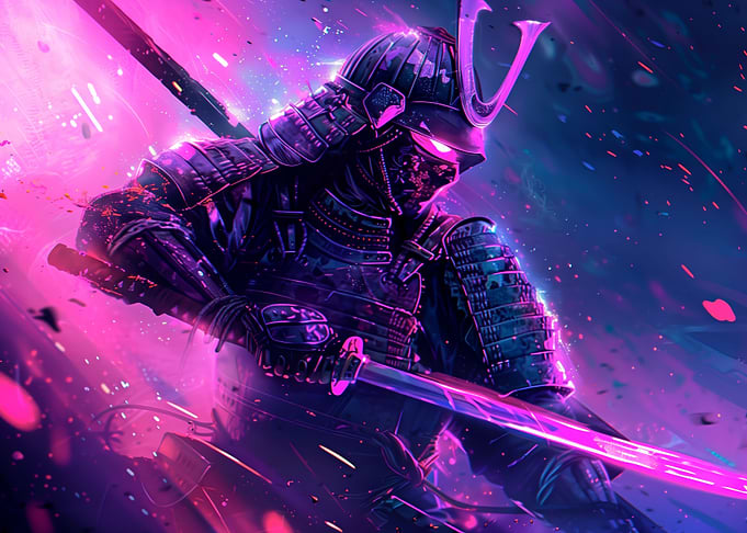 Pink Neon Samurai