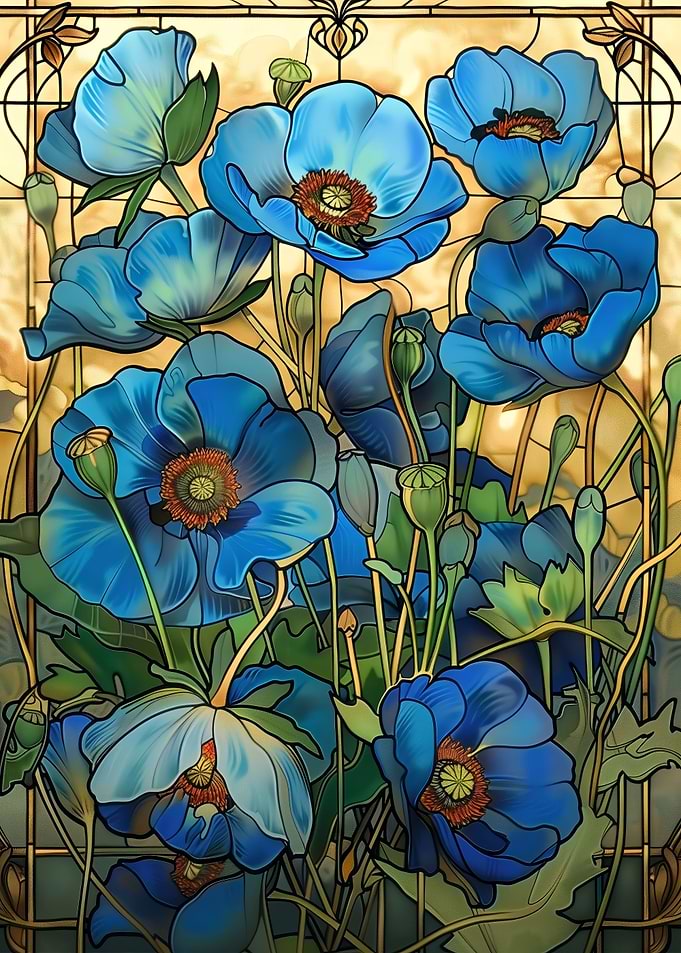 Beautiful stained glass fl