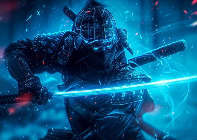 Blue Neon Samurai